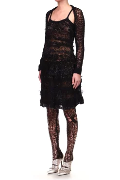 Rodarte Black Loose Hand Knit Dress Cheap