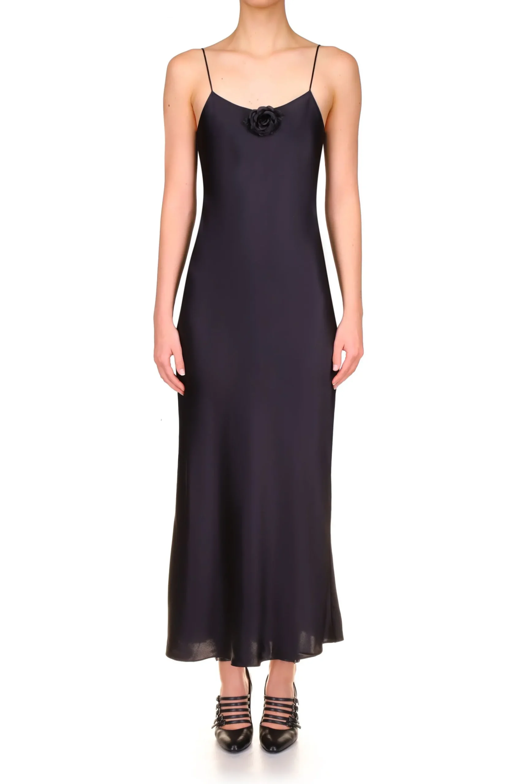 Rodarte Black Silk Satin Bias Slip Dress Shop
