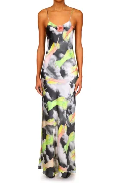 Rodarte Cloud And Fairy Printed Silk Satin Bias Slip Dress Cheap