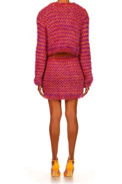 Rodarte Fuchsia And Orange Hand Knit Strapless Top Cheap
