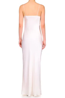 Rodarte Off White Silk Ruched Gown With Ruffle Detail And Silk Roses Best