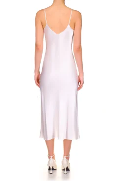 Rodarte Off White Silk Satin Bias Slip With Silk Flower New