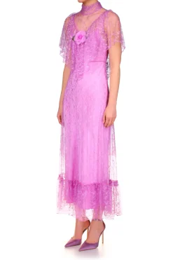 Rodarte Orchid Purple Floral Lace Dress Shop
