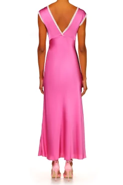 Rodarte Orchid Silk Satin Dress With Lace Details Fashion