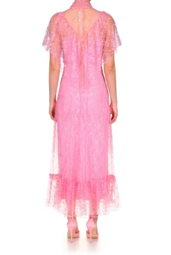 Rodarte Pink Floral Lace Dress Best