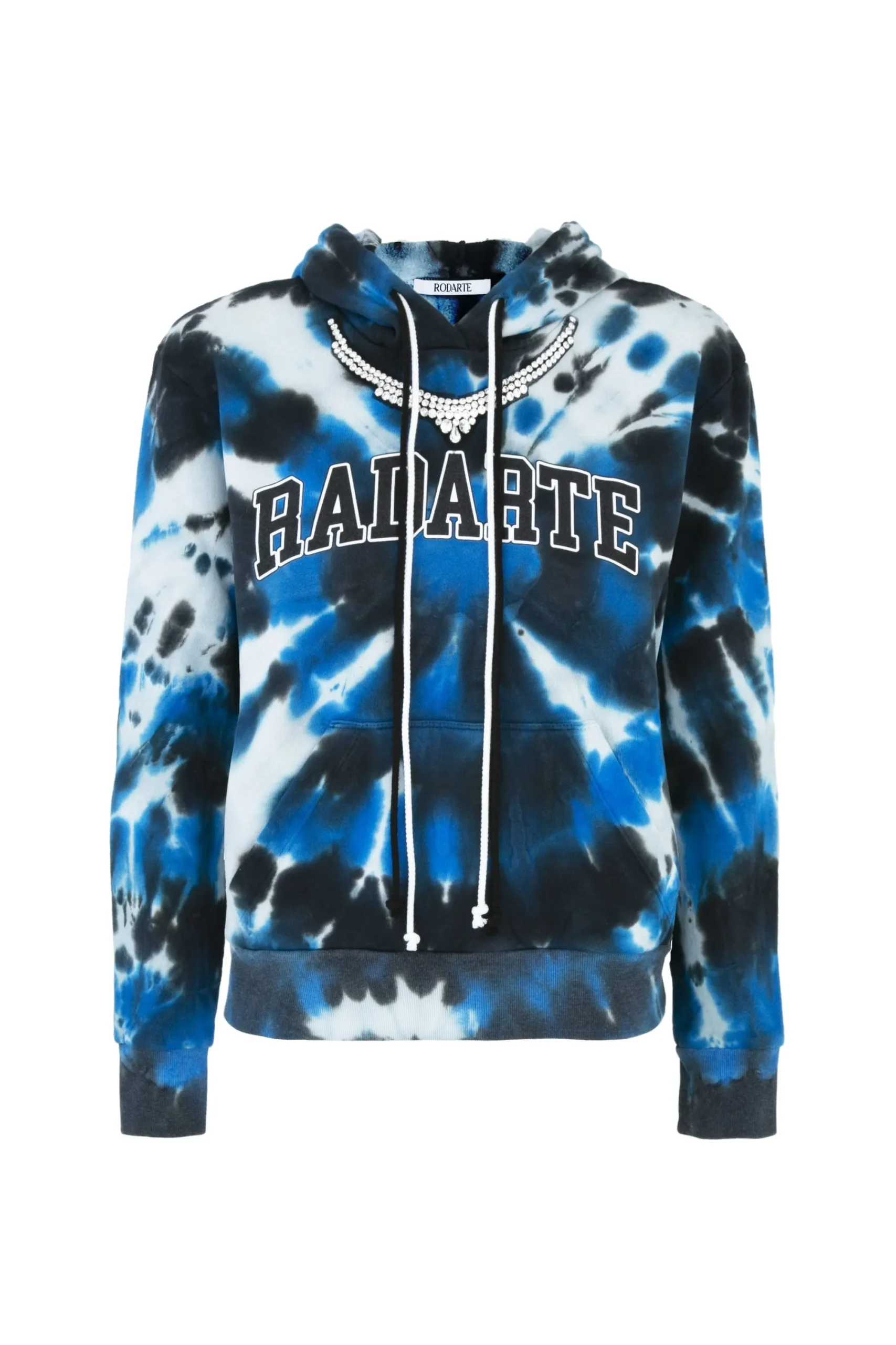 Rodarte Radarte Tie Dye Hoodie With Rhinestone Necklace Clearance