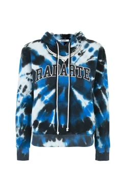 Rodarte Radarte Tie Dye Hoodie With Rhinestone Necklace Flash Sale