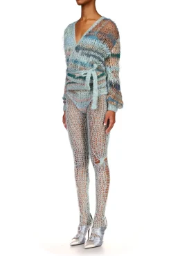Rodarte Sea Foam Loose Hand Knit Wrap Sweater Store