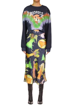 Rodarte Tie Dye Mushroom Print Radarte Crop Sweatshirt Flash Sale