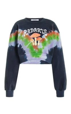 Rodarte Tie Dye Mushroom Print Radarte Crop Sweatshirt Best