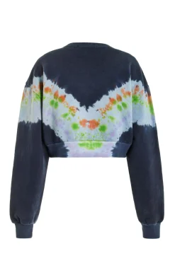 Rodarte Tie Dye Mushroom Print Radarte Crop Sweatshirt Best