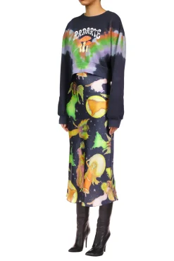 Rodarte Tie Dye Mushroom Print Radarte Crop Sweatshirt Best